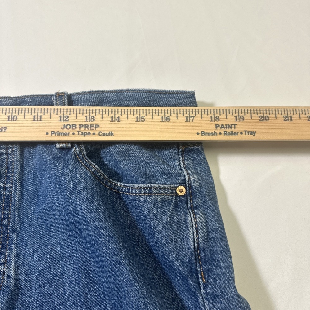 Levis 501 Jeans Mens 34x30 Blue Straight Button Fly Medium Wash Denim a - Picture 8 of 11